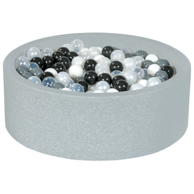 Piscina rotonda grigia per bambini con 450 palline colorate